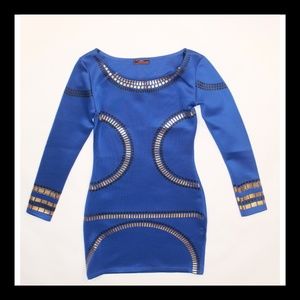 Miss Blush Blue Long Sleeve Mini Dress
